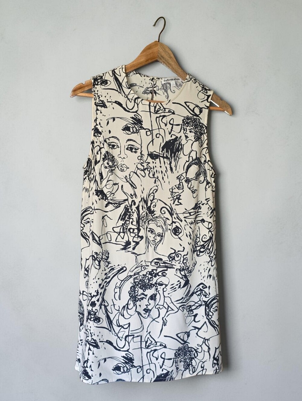 Reformation Gracelynn Mini Dress  Tunic - 2 - Vogue Black White Mod Op Art